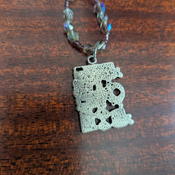 Micro Mosaic Y2K Enamel Steampunk Glass Beaded Necklace Boho Wearable Art Metal - Picture 9 of 10